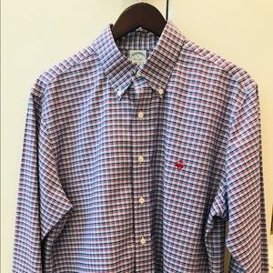 Men’s Brook Brothers Plaid Long Sleeve Polo Shirt